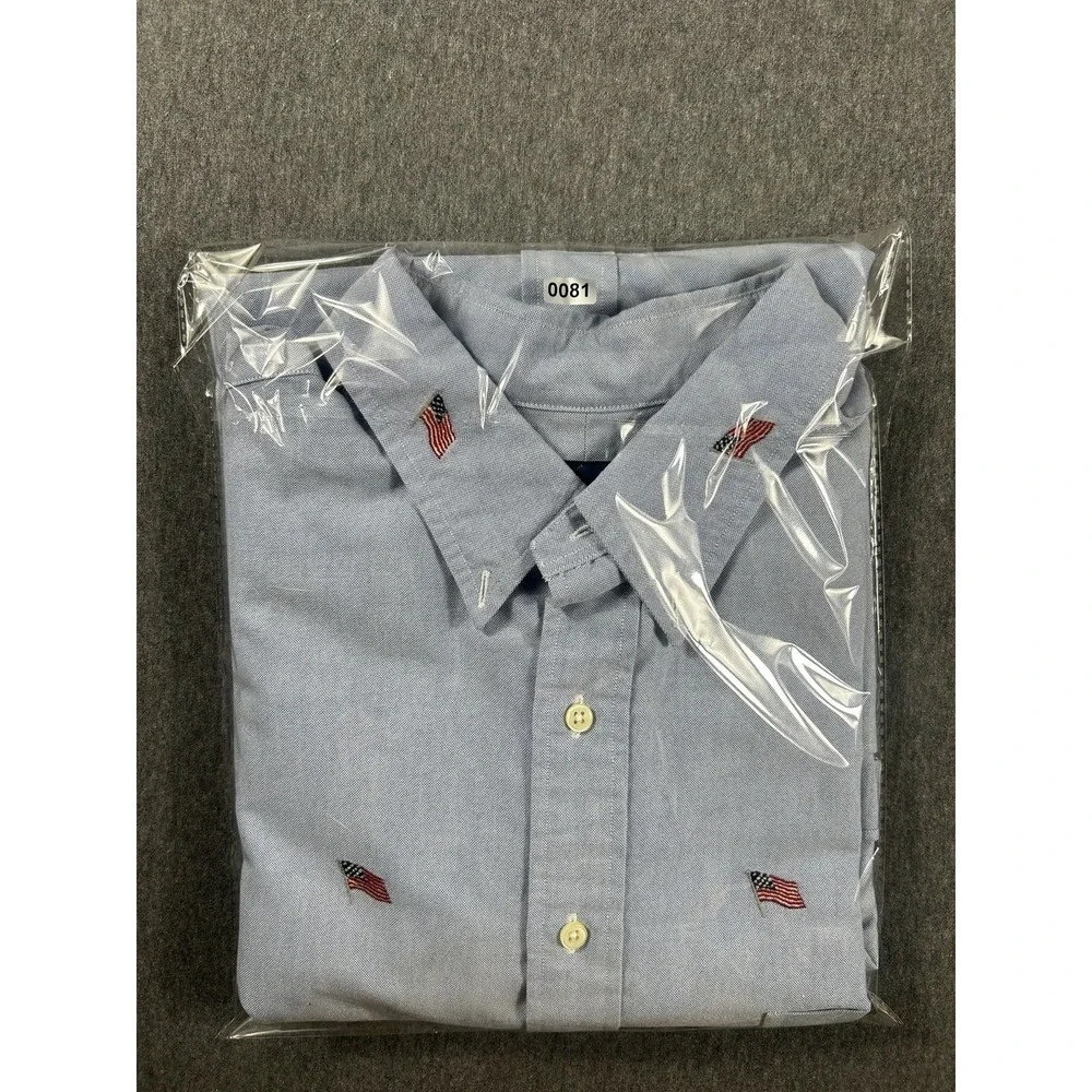 Polo Ralph Lauren Classic Fit Oxford American Flag All Over Embroidered Short Sl